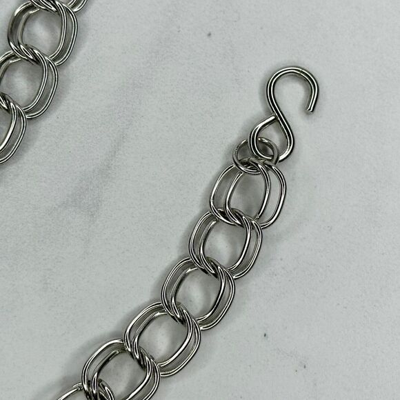 Silver Tone K Initial Chain Link Belt Y2K Festival XS/Small (XS/S) ✨ - Picture 3 of 10